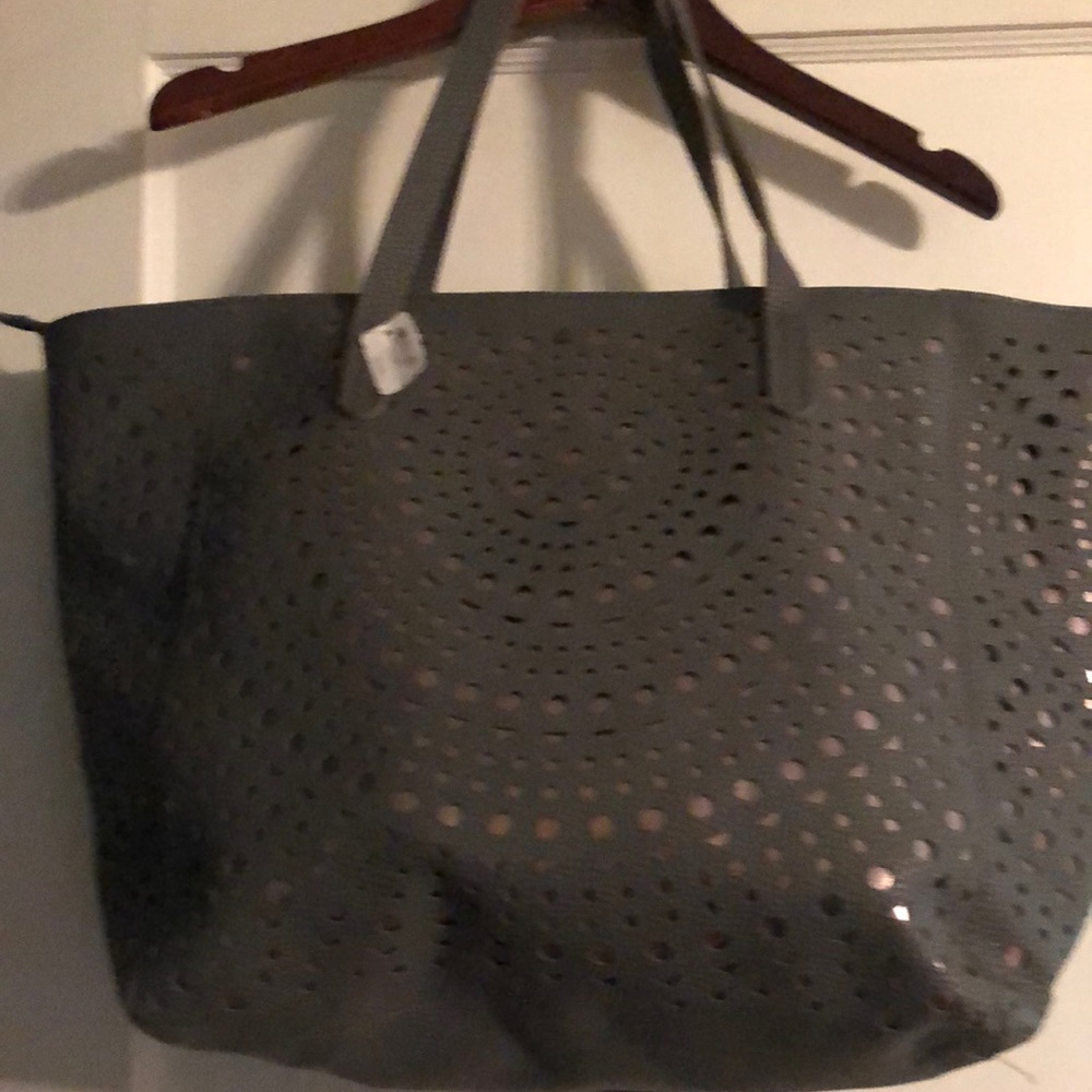 Bloomingdales- Slate/metallic pink Tote Bag
